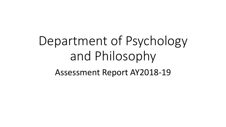 department of psychology and philosophy