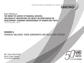 Financial inclusion and trade  agreements  Sanya Reid Smith  Third World Network  14/11/2014  Some