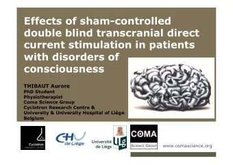 Effects of sham-controlled  double blind transcranial direct  current stimulation in patients  with