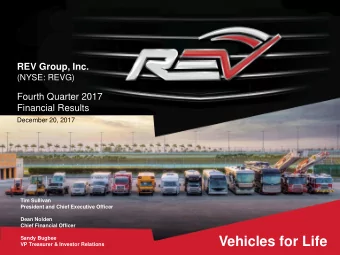 Vehicles for Life  Sandy Bugbee  VP Treasurer &amp; Investor Relations  Cautionary Statements &amp;