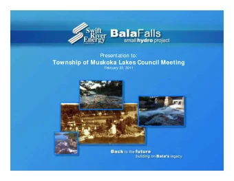 Township of Muskoka Lakes Council Meeting  February 22, 2011  Background  At Jan 10 th District