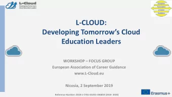 L-CLOUD:  Developing Tomorrows Cloud  Education Leaders WORKSHOP  FOCUS GROUP  European