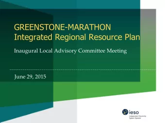 Integrated Regional Resource Plan  Inaugural Local Advisory Committee Meeting  June 29, 2015