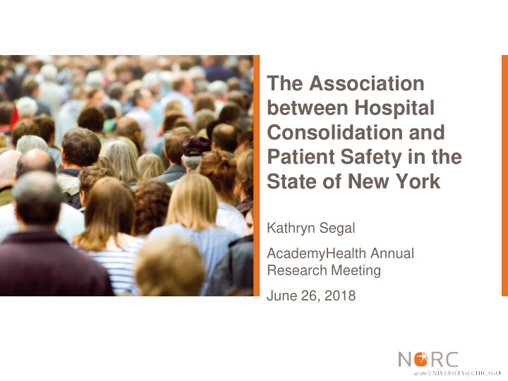 the association between hospital consolidation and
