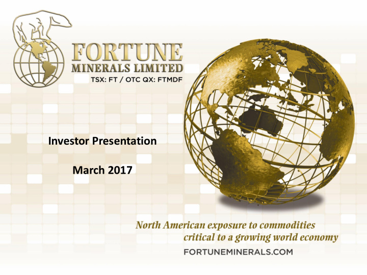 investor presentation march 2017