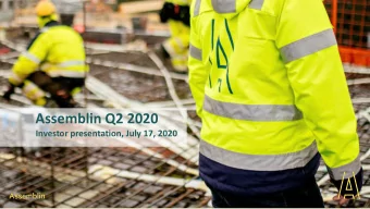 Assemblin Q1 2020  Assemblin Q2 2020  Investor presentation, May 13, 2020  Investor presentation,
