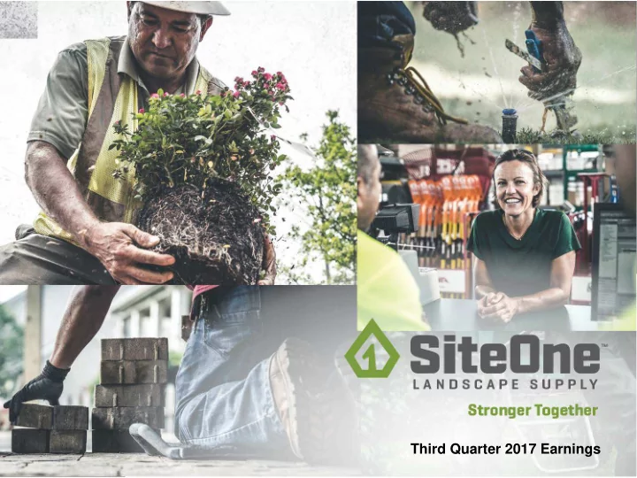 third quarter 2017 earnings disclaimer