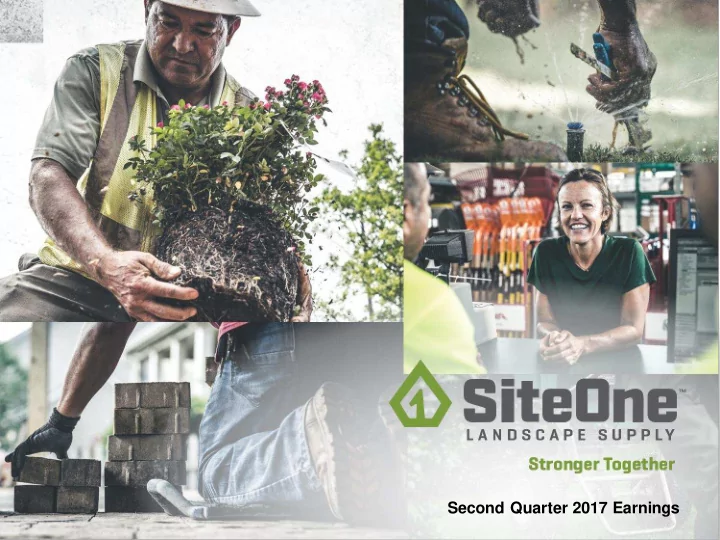 second quarter 2017 earnings disclaimer
