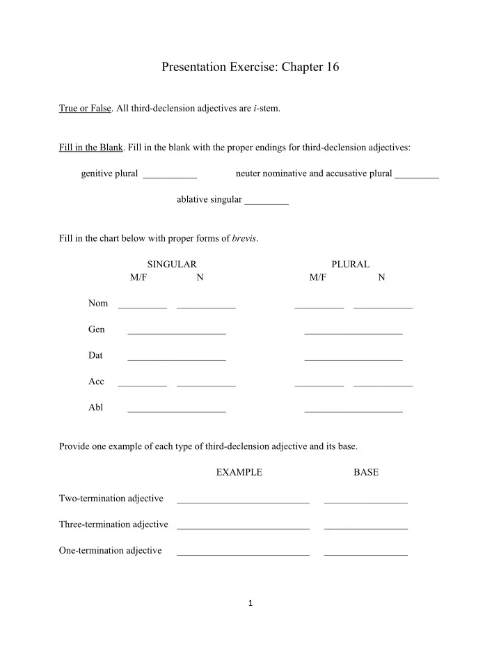 presentation exercise chapter 16