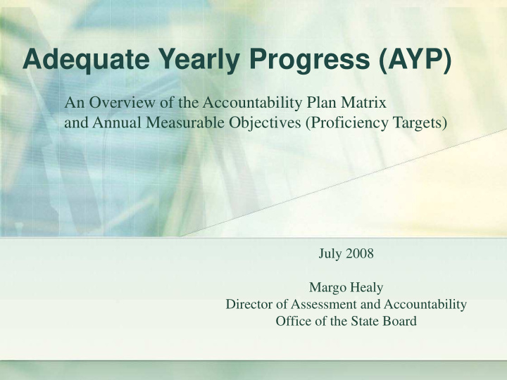 adequate yearly progress ayp
