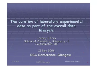 The curation  curation of laboratory experimental  of laboratory experimental  The  data as part of