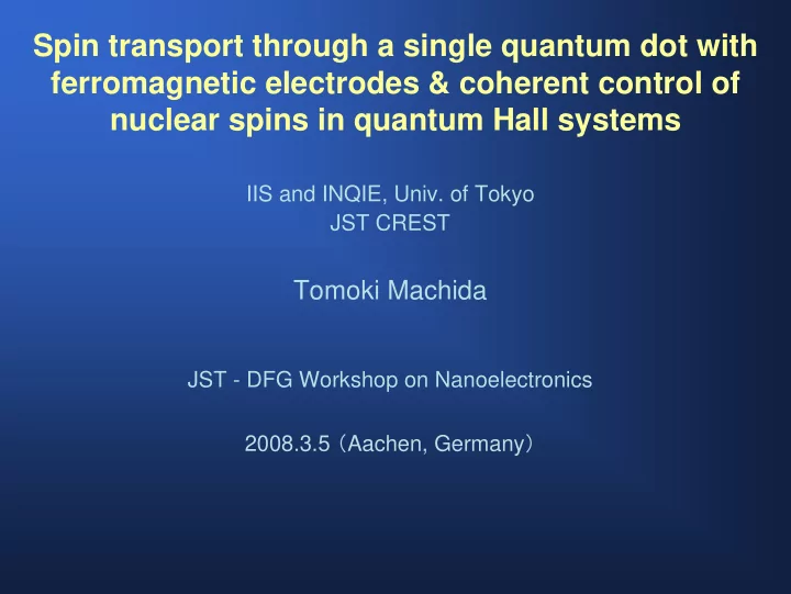 spin transport through a single quantum dot with
