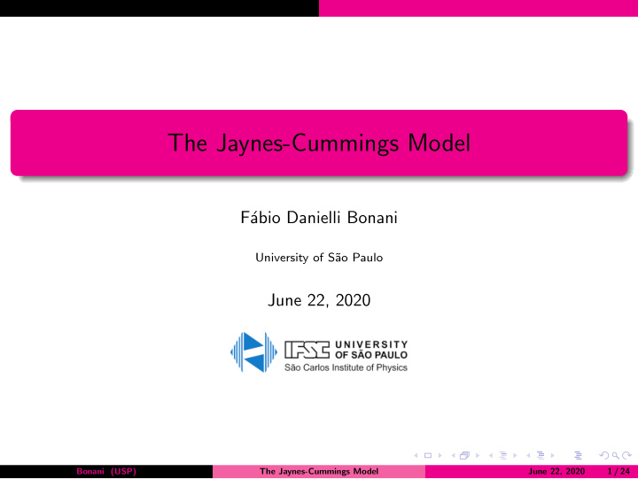 the jaynes cummings model