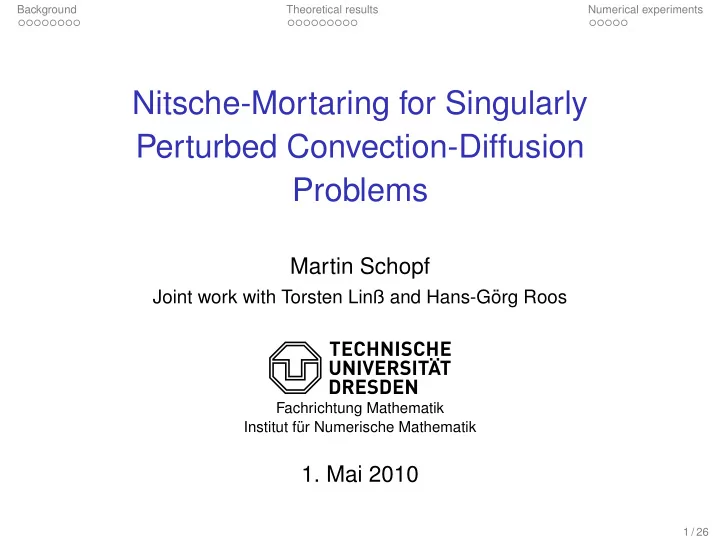 nitsche mortaring for singularly perturbed convection