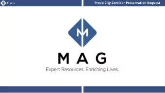 Provo City Corridor Preservation Request  Provo  vo City  y Corridor Preserv  ervati  ation  n