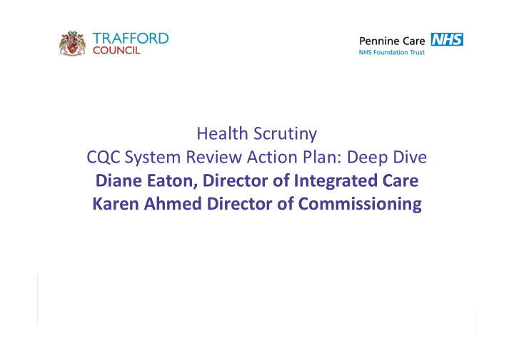 health scrutiny cqc system review action plan deep dive
