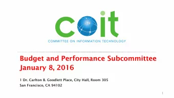 January 8, 2016  1 Dr. Carlton B. Goodlett Place, City Hall, Room 305  San Francisco, CA 94102  1