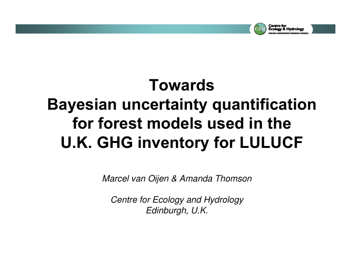 towards bayesian uncertainty quantification for forest
