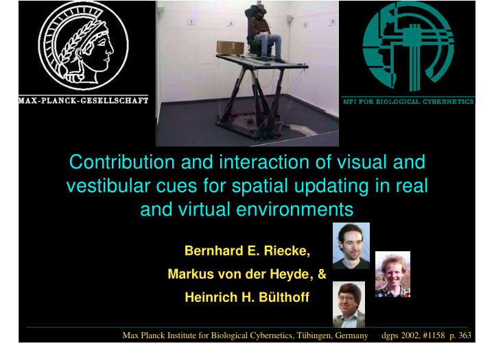 contribution and interaction of visual and vestibular