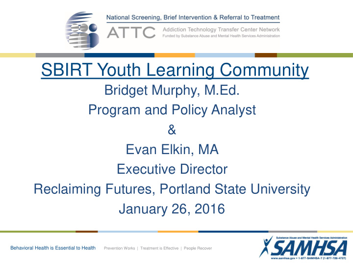 sbirt youth learning community