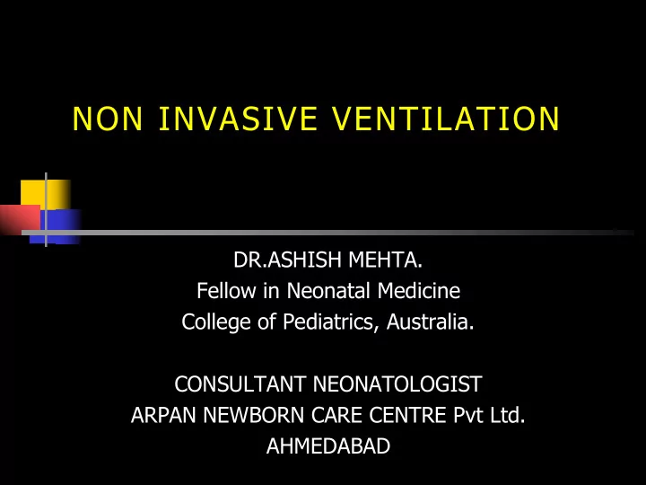 non invasive ventilation