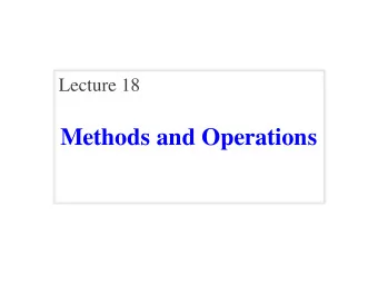 Methods and Operations  Announcements for This Lecture  Assignments  Lab this Week   Simple