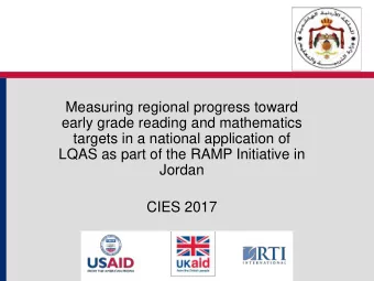 Measuring regional progress toward  early grade reading and mathematics  targets in a national