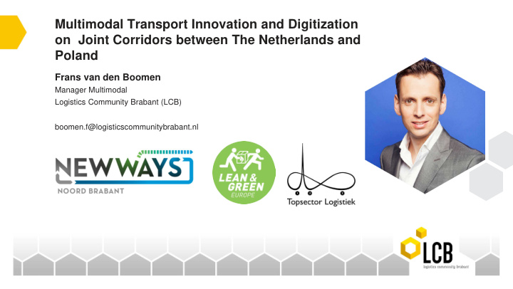 multimodal transport innovation and digitization on joint