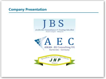 Company Presentation  Company Linkage  JOEBERSIE CONSULTANCY &amp; TRADING SDN. BHD  (Reg.No.: