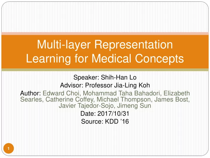 learning for medical concepts