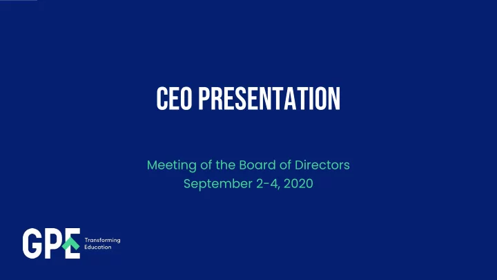 ceo presentation
