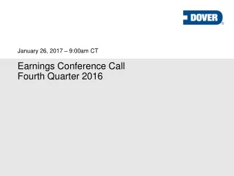 Fourth Quarter 2016  2  Forward looking statements and non-GAAP measures  We want to remind