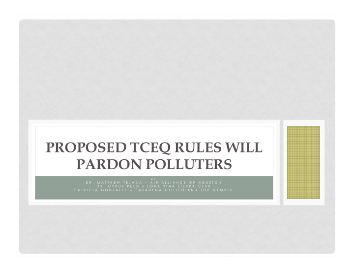 proposed tceq rules will pardon polluters