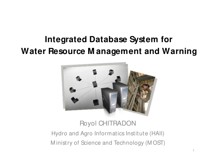 integrated database system for water resource m anagement
