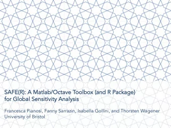 SAFE(R): A  SAFE(R): A Matlab  Matlab/Octave T  /Octave Toolbox (and R Package)  oolbox (and R