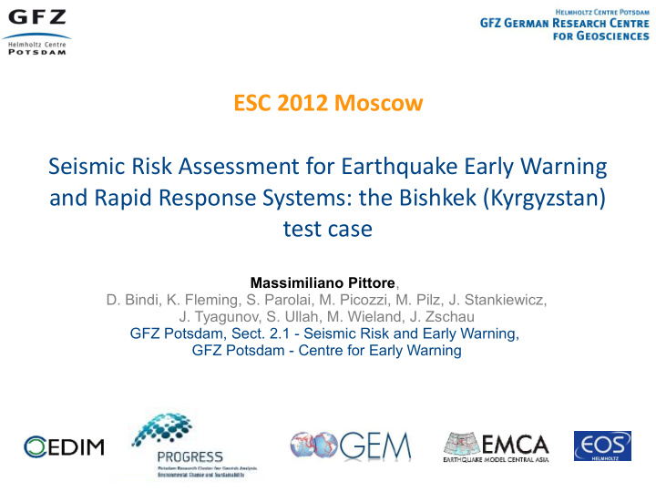 esc 2012 moscow seismic risk assessment for earthquake