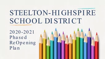STEELTON-HI GHSPI RE  SCHOOL DI STRI CT  2020-2021  Pha se d  Re Ope ning  Pla n  2  Dist r ic t