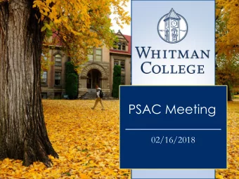 PSAC Meeting  02/16/2018  Agenda  Smart Business Partner Presentation  Status of Recycling