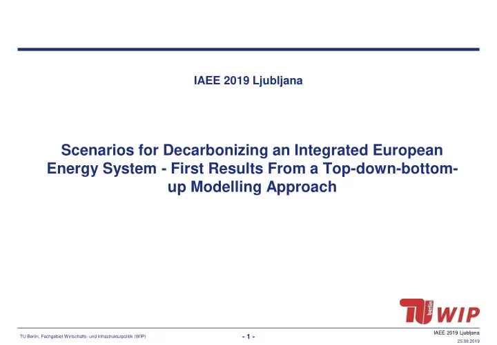 scenarios for decarbonizing an integrated european