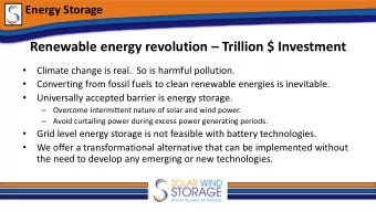 Renewable energy revolution  Trillion $ Investment    Climate change is real.  So is harmful