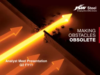 Analyst Meet Presentation  Q2 FY11  Analyst Meet Presentation  Q2 FY11  Agenda  Key Developments