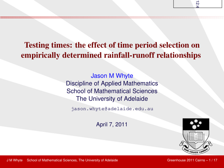 testing times the effect of time period selection on