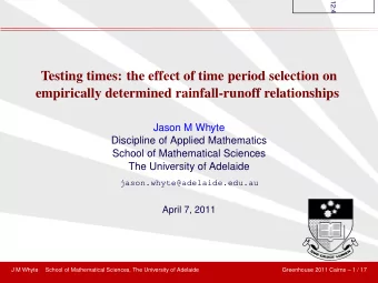 Testing times: the effect of time period selection on  empirically determined rainfall-runoff