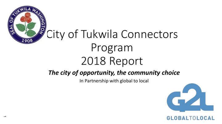 city of tukwila connectors program 2018 report