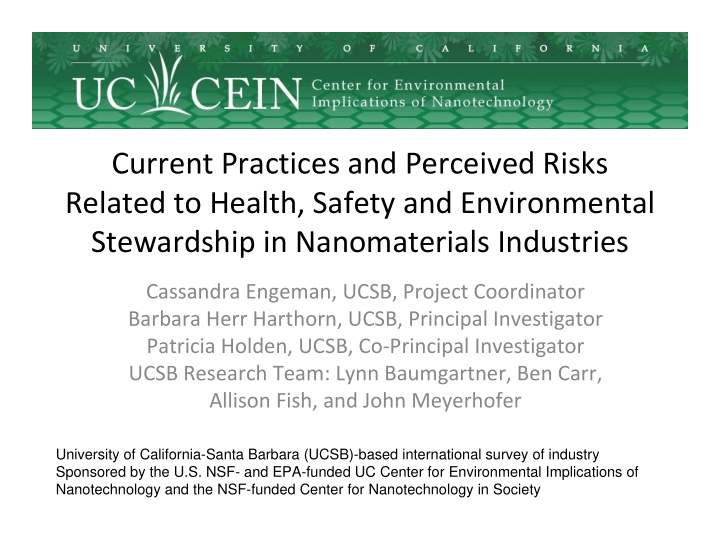 current practices and perceived risks related to health