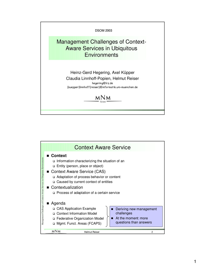 management challenges of context management challenges of