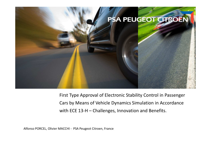 first type approval of electronic stability control in