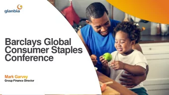 Consumer Staples  Conference  Group Finance Director  2  Glanbia plc | Half Year 2020 presentation