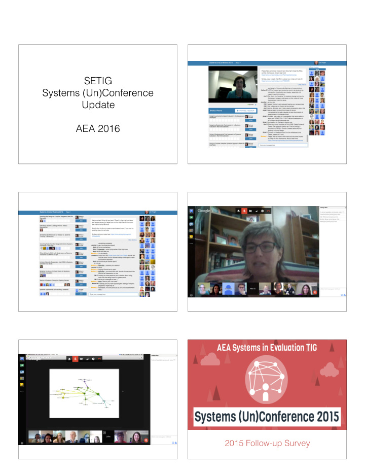 setig systems un conference update aea 2016