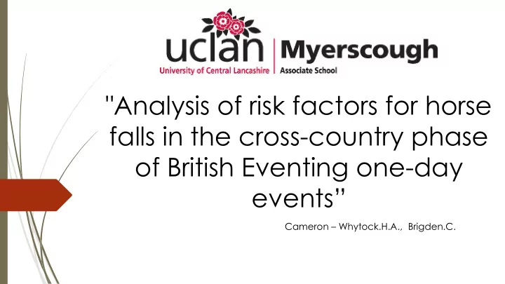 falls in the cross country phase of british eventing one